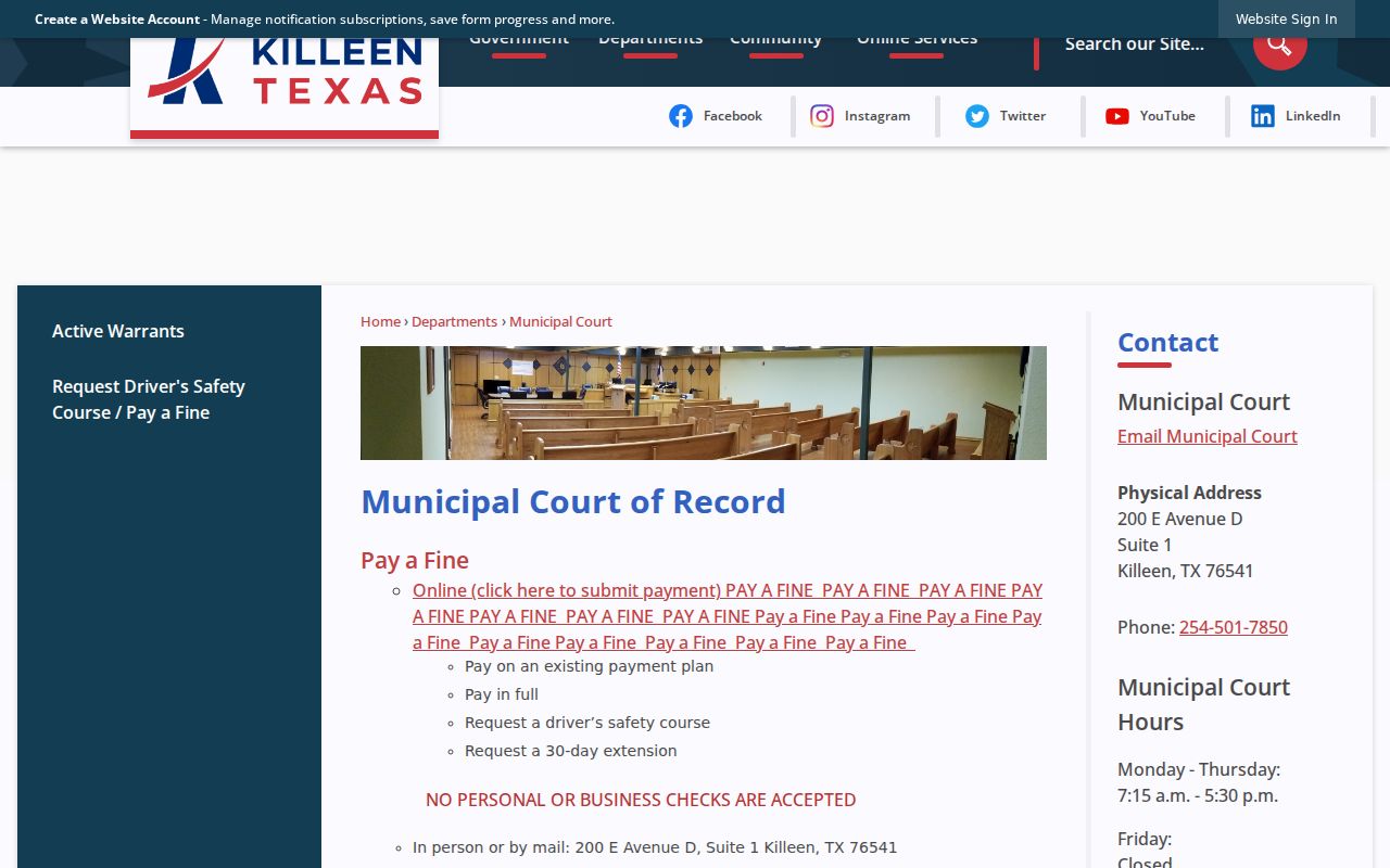 Texas municipal warrant program comparison used to explain Foard County record limits